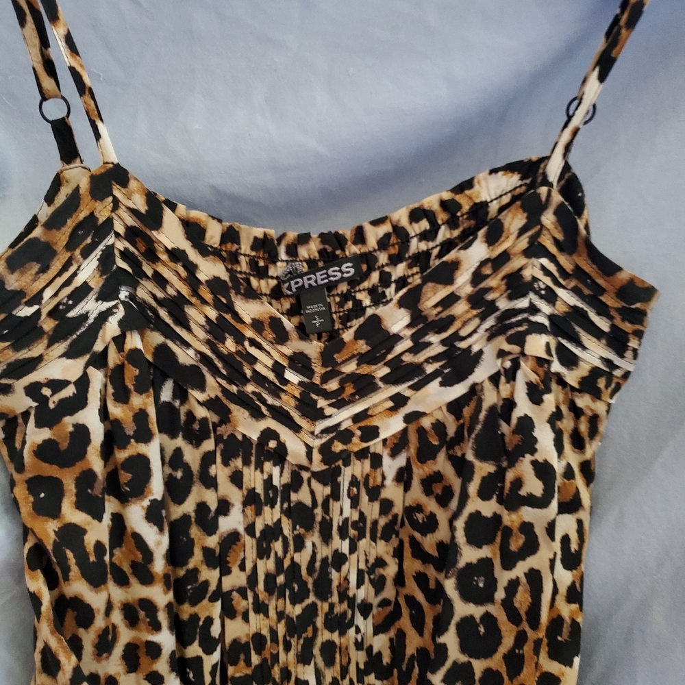 Express Spaghetti Strap animal print top size small - Picture 5 of 12